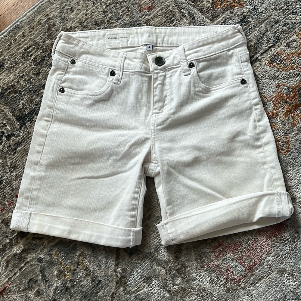 Kut from the Cloth Boyfriend Shorts, white, size 4